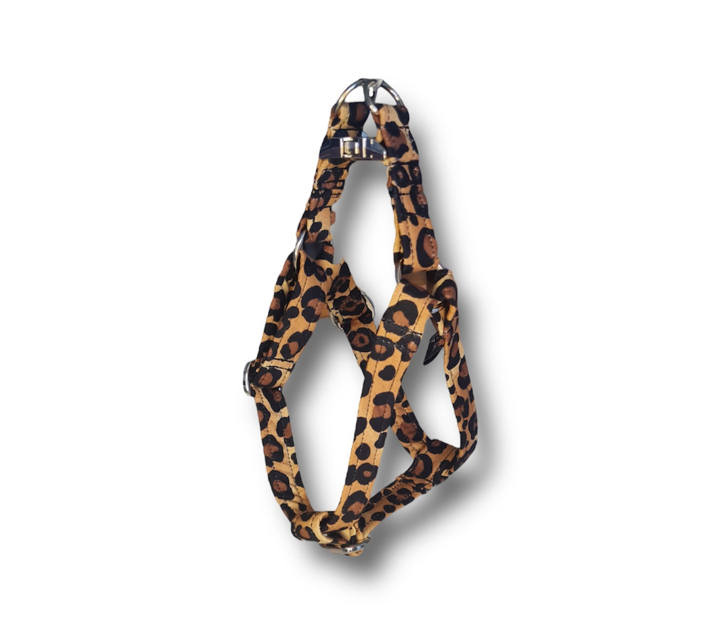 Adjustable step in dog harness - Leopard print