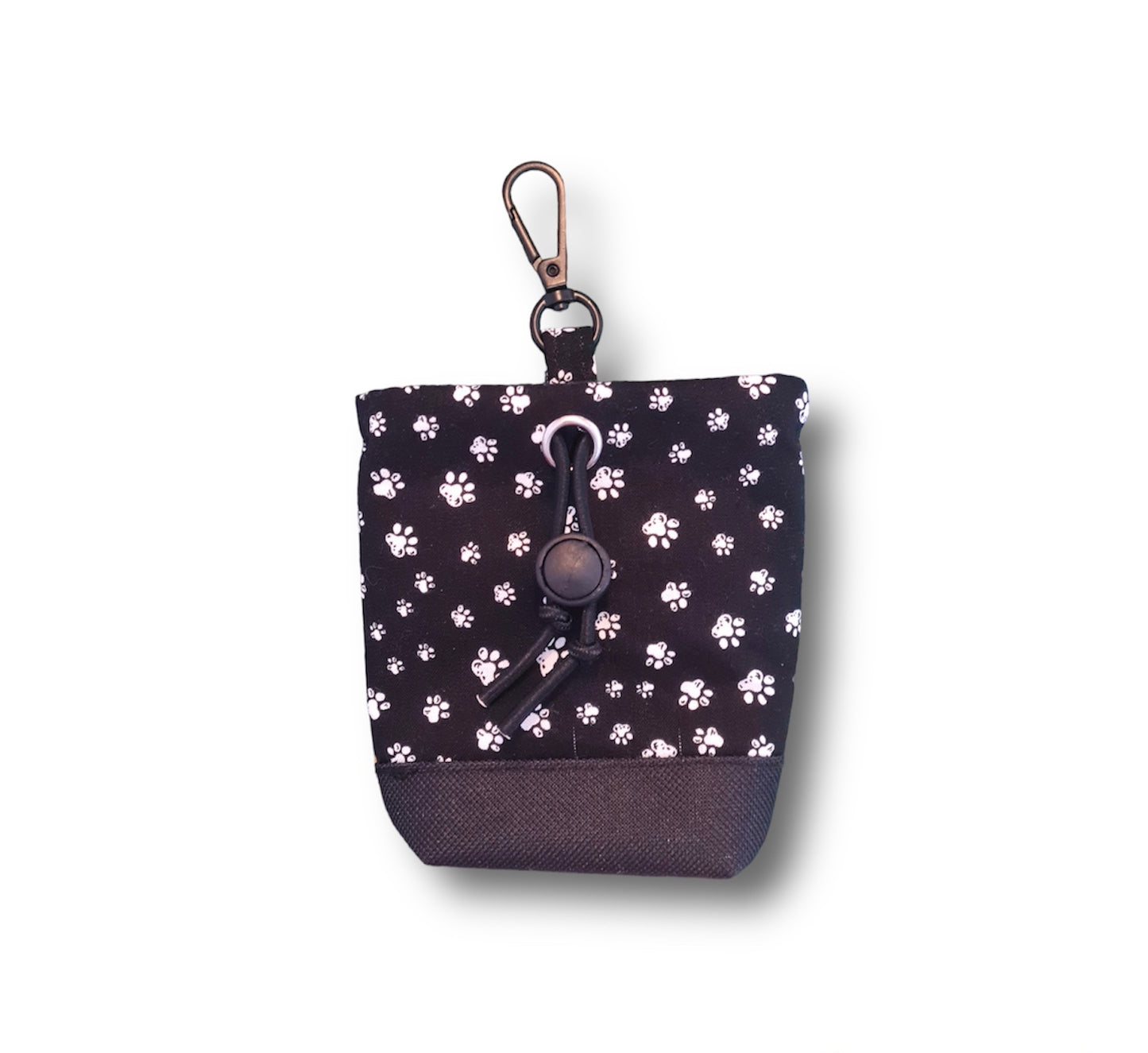 Dog treat bag with poo bag holder compartment/poo bag dispenser