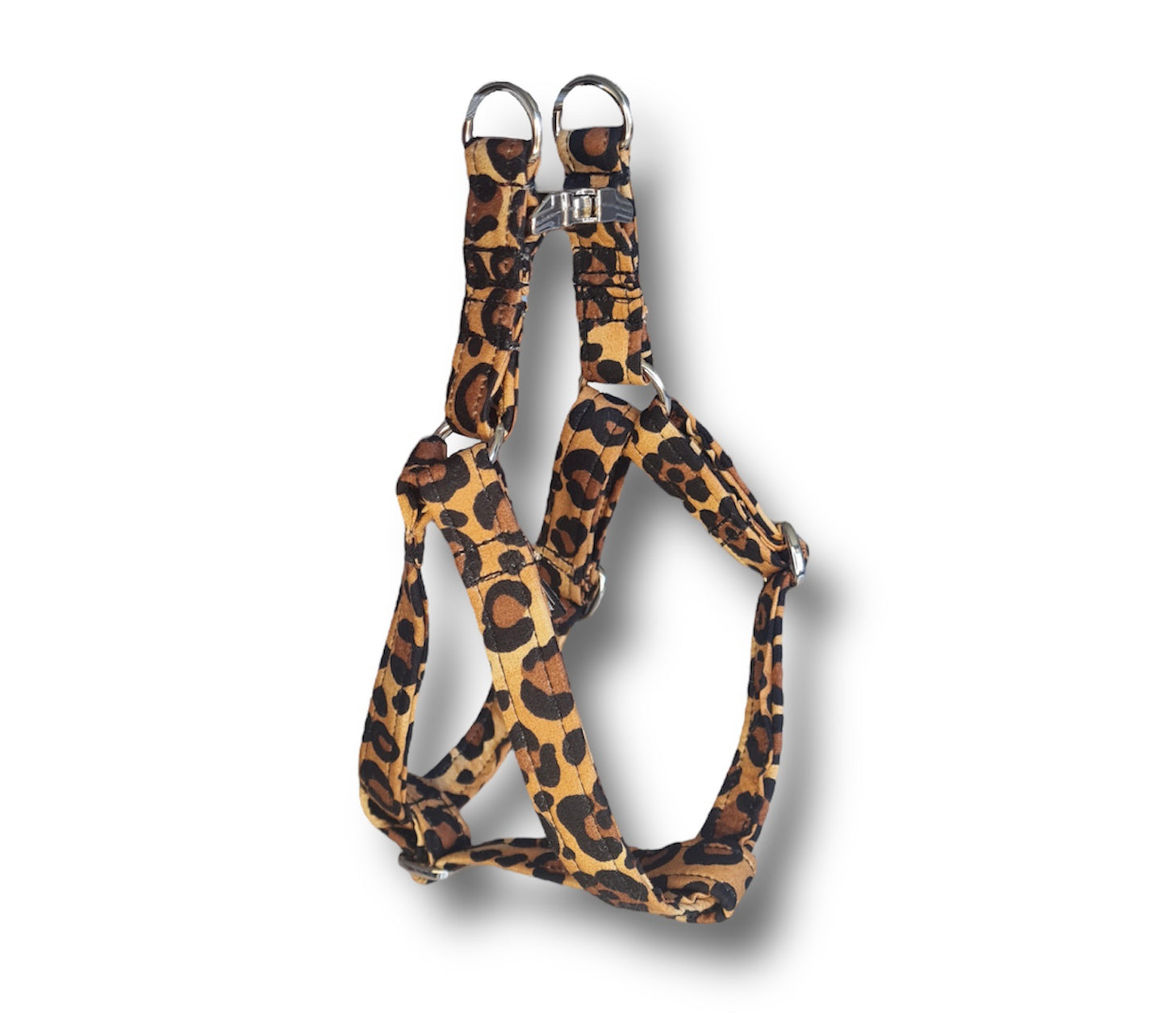 Adjustable step in dog harness - Leopard print