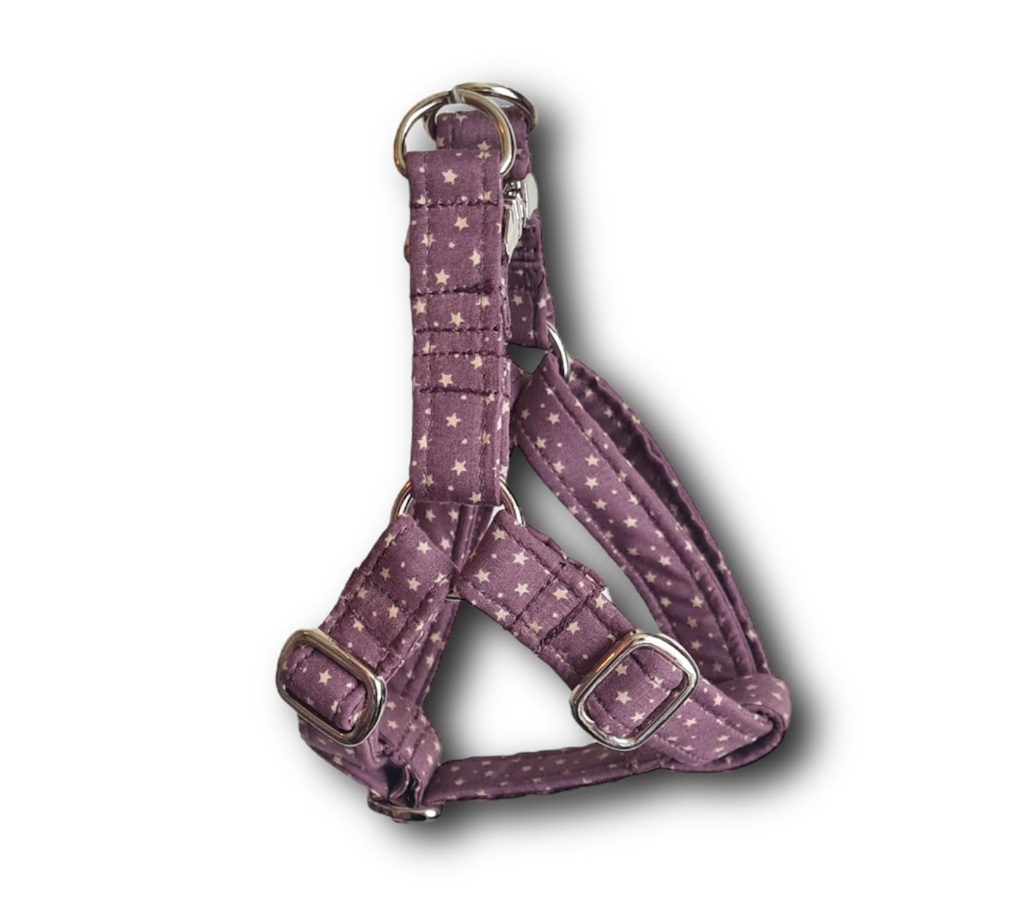 Adjustable step in dog harness - stars & dots