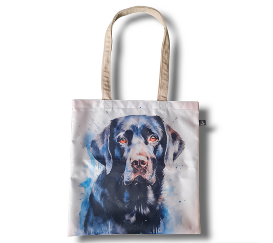 Tote bag - watercolour black Labrador