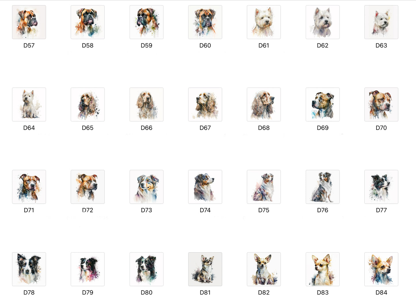Neoprene watercolour dog breed portrait coaster
