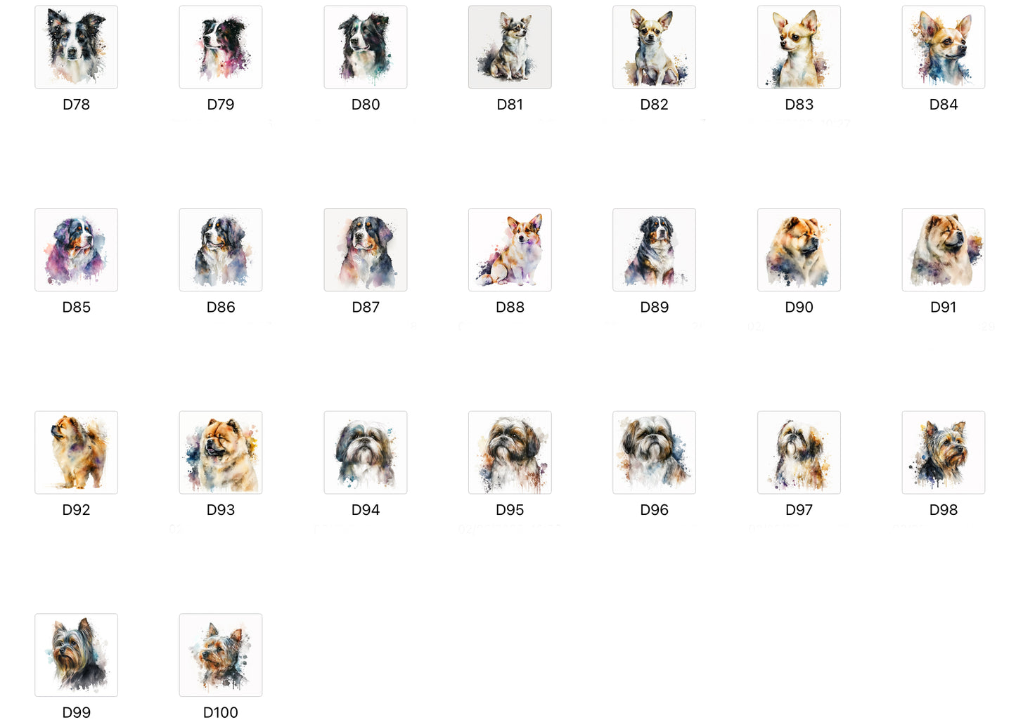 Neoprene watercolour dog breed portrait coaster