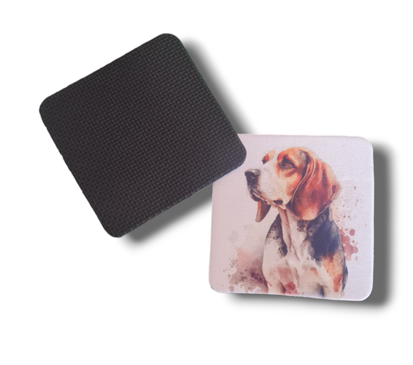 Neoprene watercolour dog breed portrait coaster