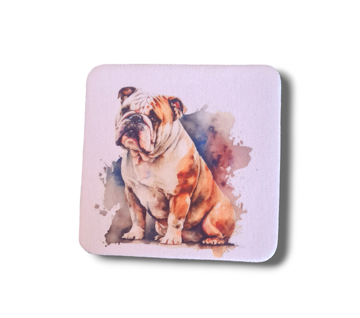 Neoprene watercolour dog breed portrait coaster
