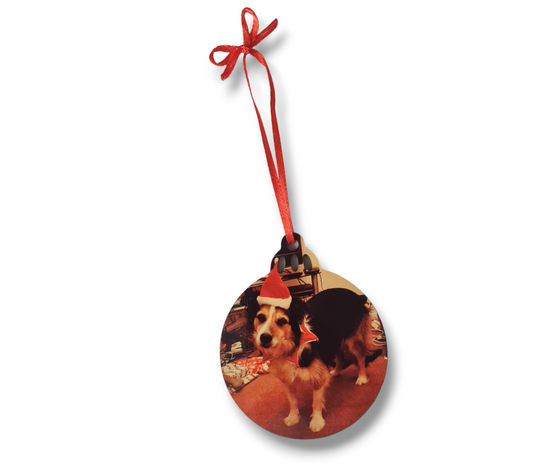 Personalised photo Christmas hanging tree ornament