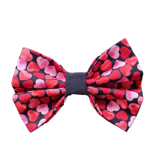 Red and Pink Love Heart Valentines Dog Bow Tie and Sailor Bow