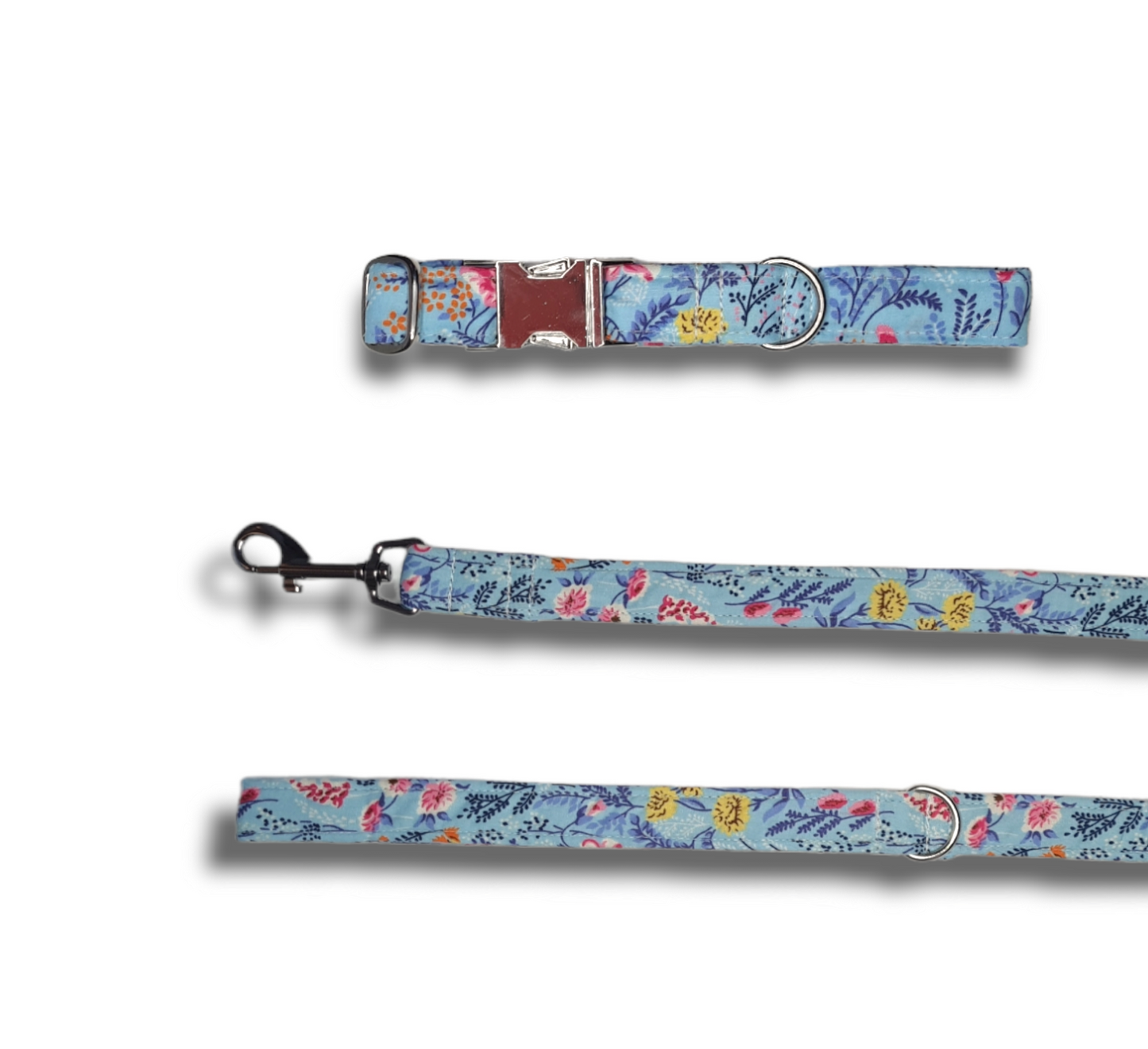 Floral Lead and Collar, pink or blue