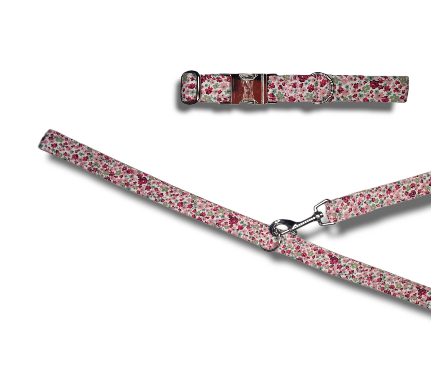 Pink Ditsy Dog collar/lead