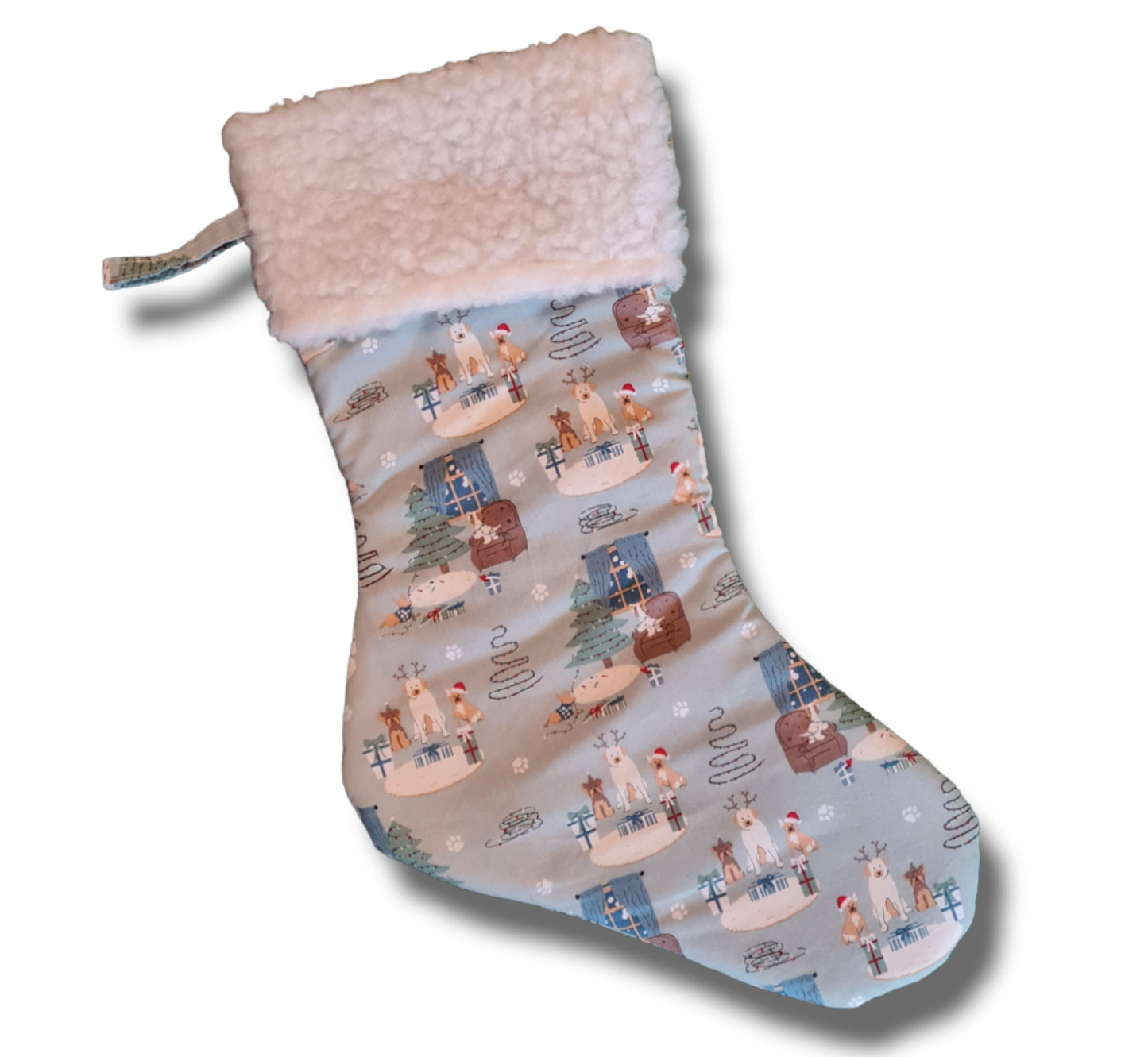 Christmas stocking - festive dogs