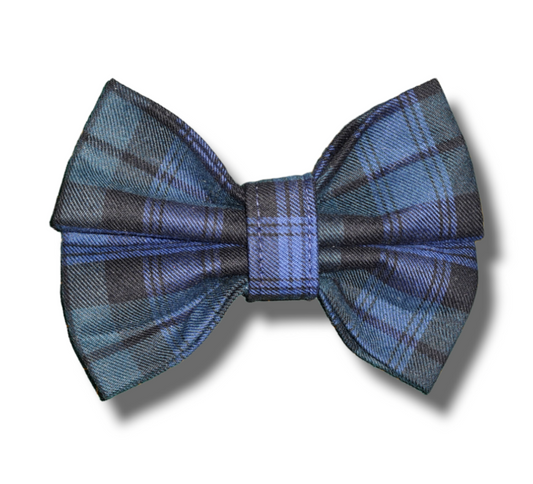 Blue & green black watch Tartan Dog Bow Tie