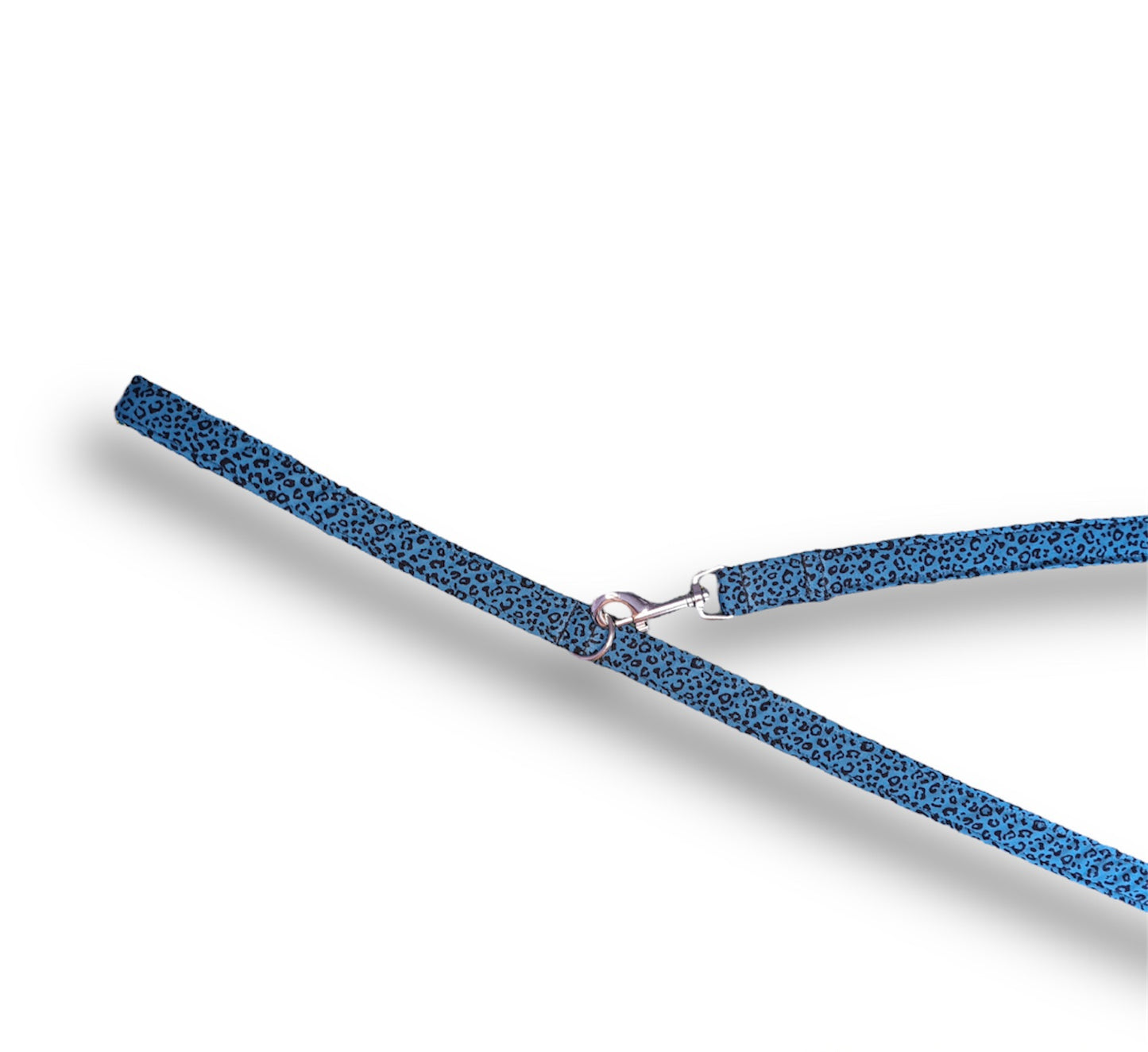 Blue leopard print dog collar/lead