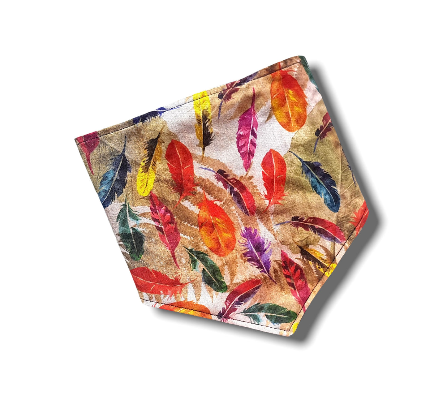 Feather print clip on dog bandana