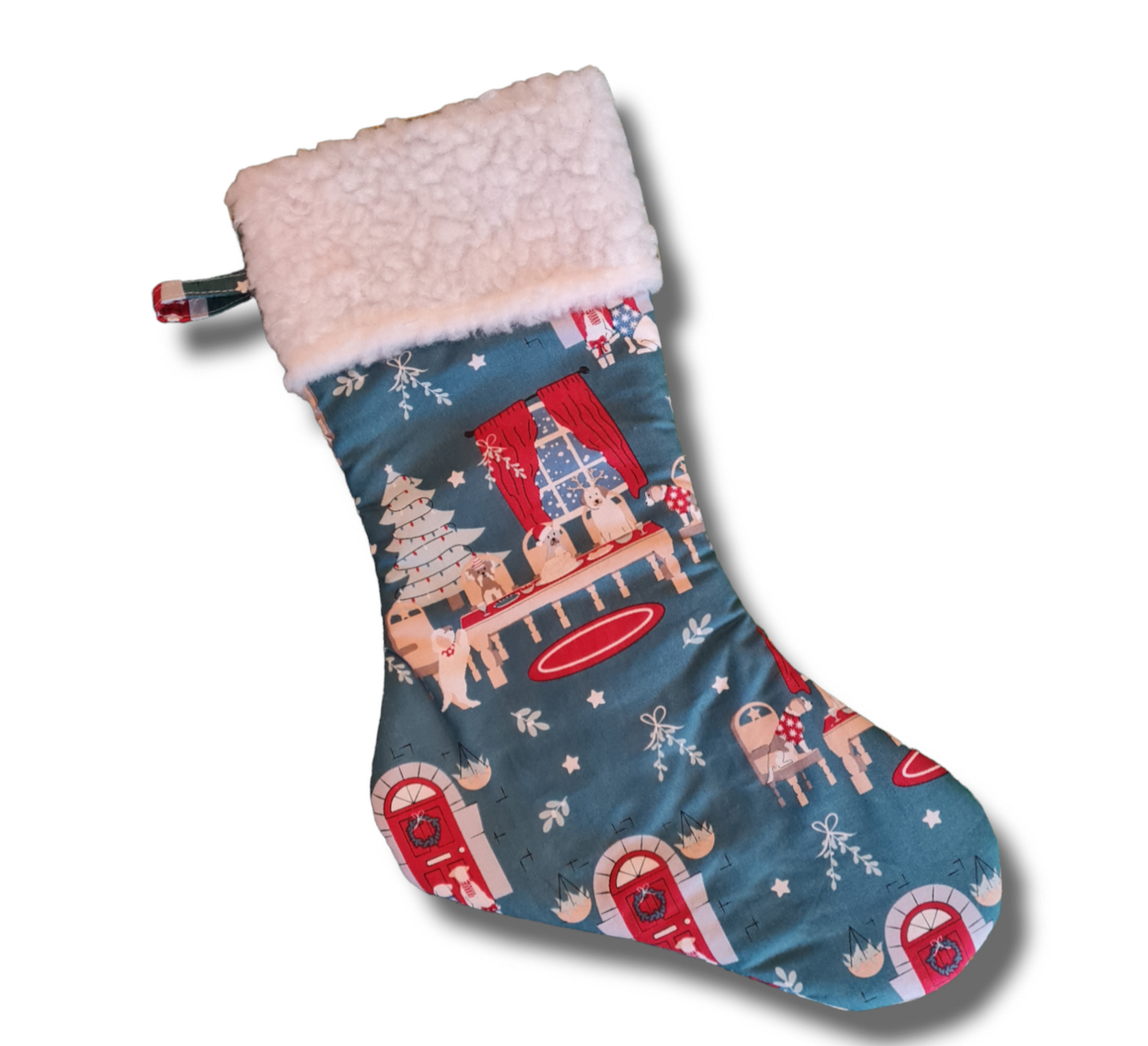 Christmas stocking - festive dogs