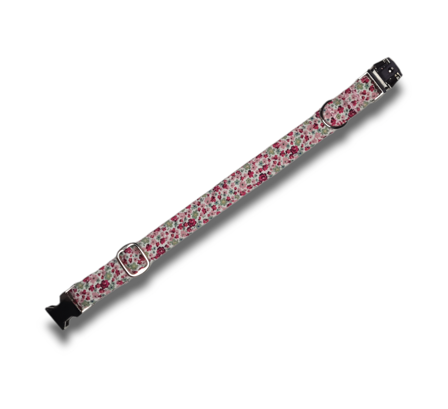 Pink Ditsy Dog collar/lead