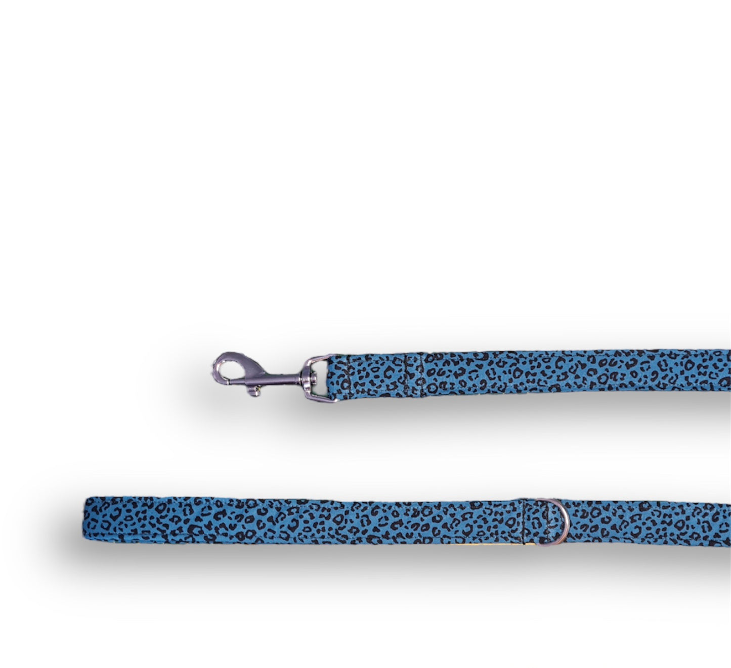 Blue leopard print dog collar/lead