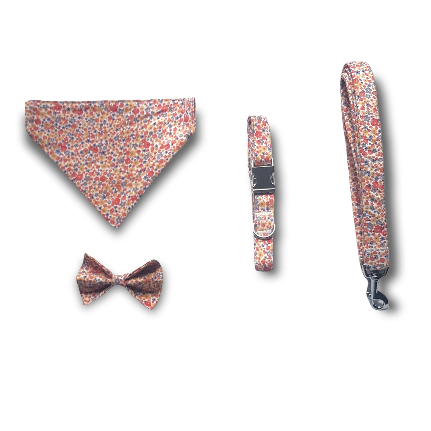 Orange Ditsy Print Dog Bow Tie