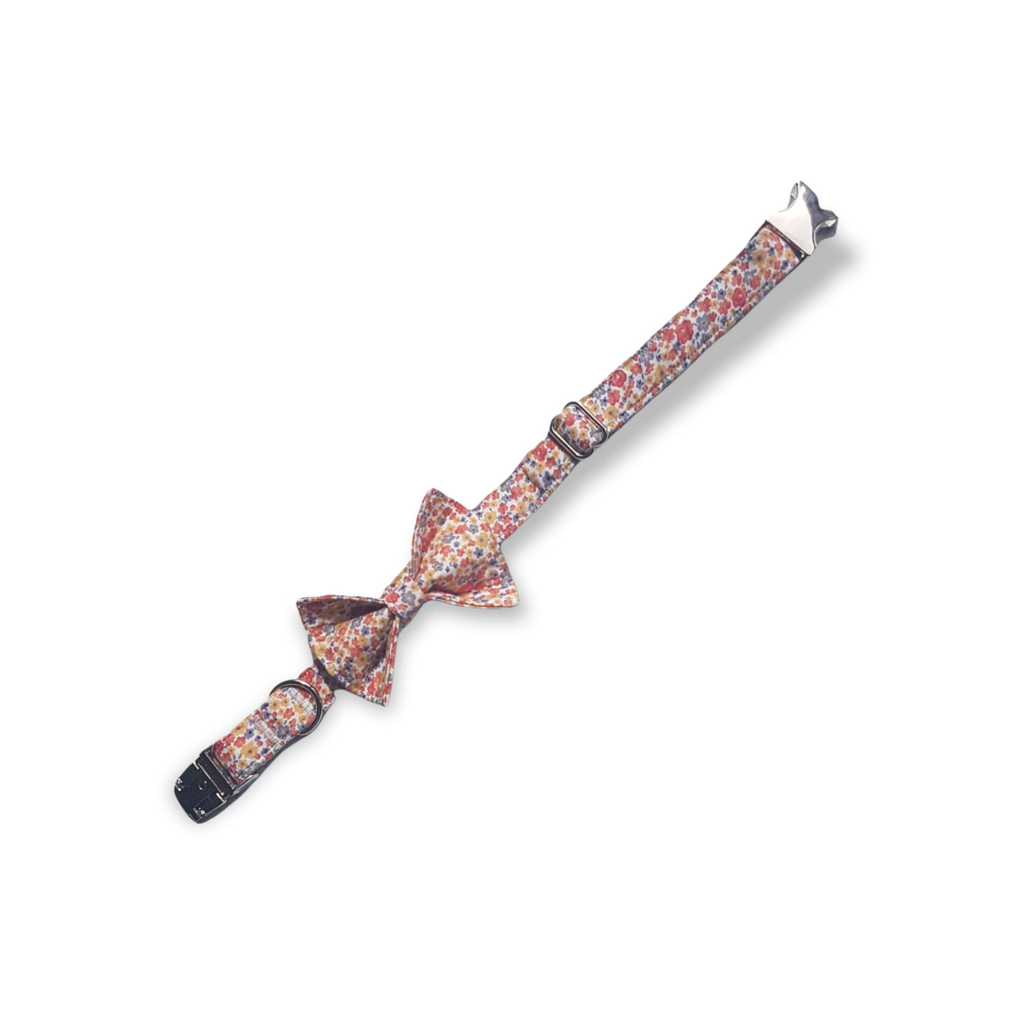 Orange Ditsy Print Dog Bow Tie