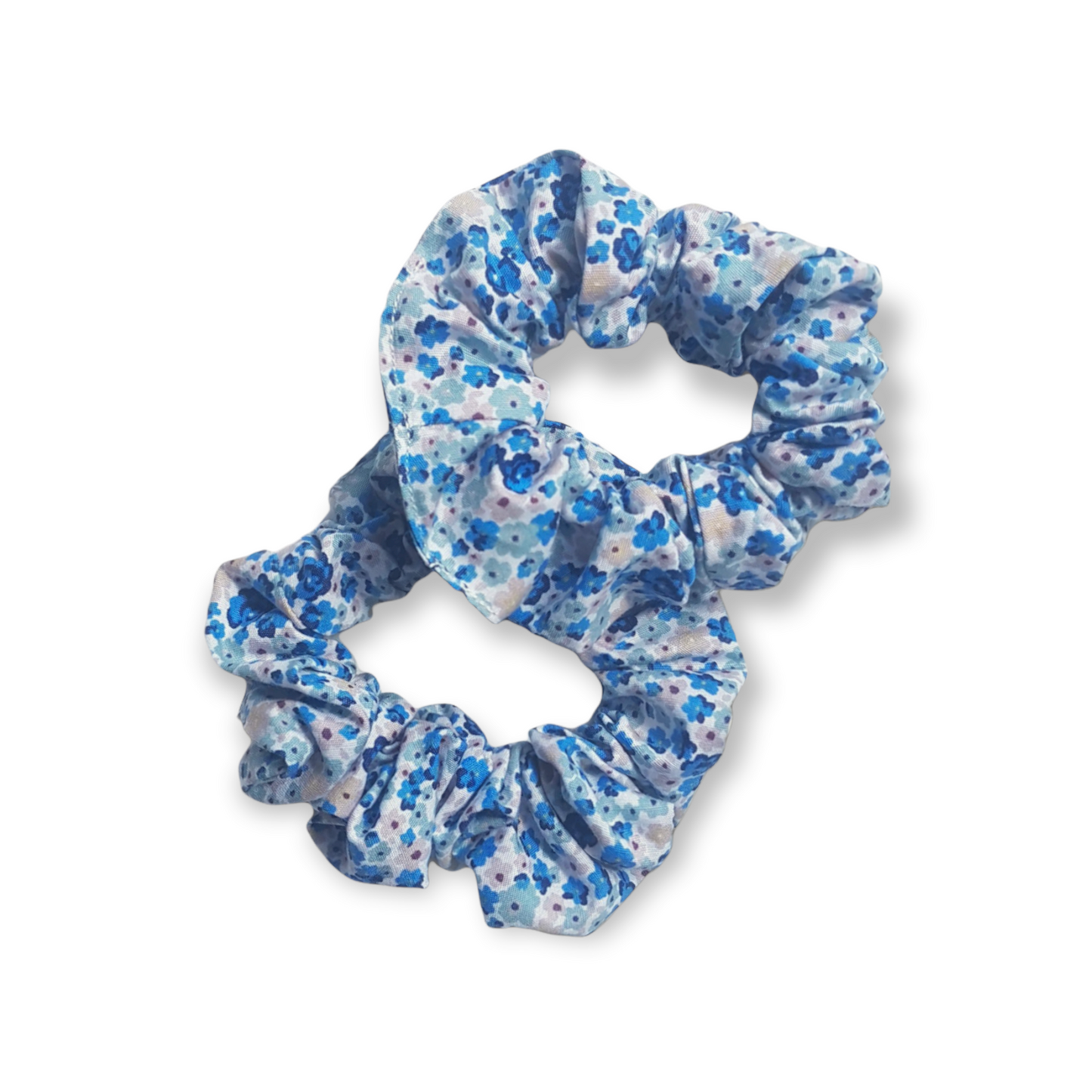 Blue ditsy scrunchies