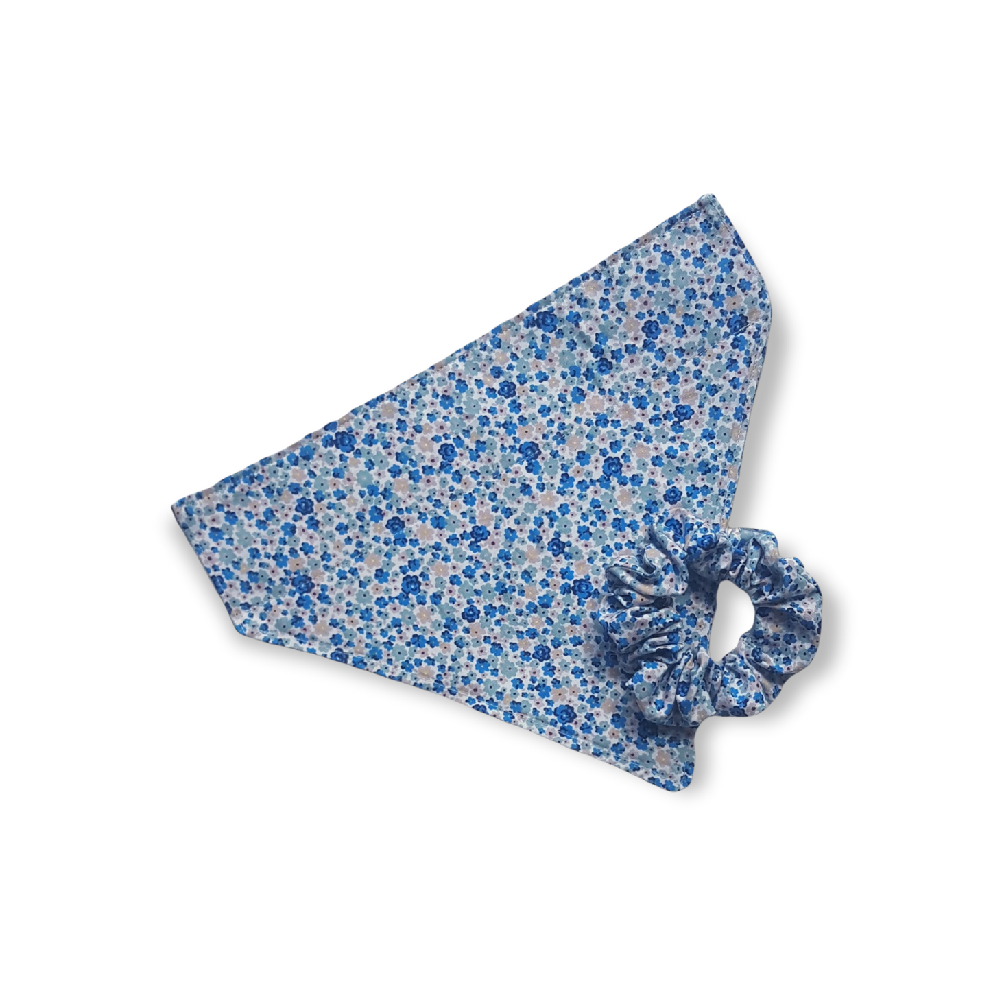 Blue ditsy scrunchies