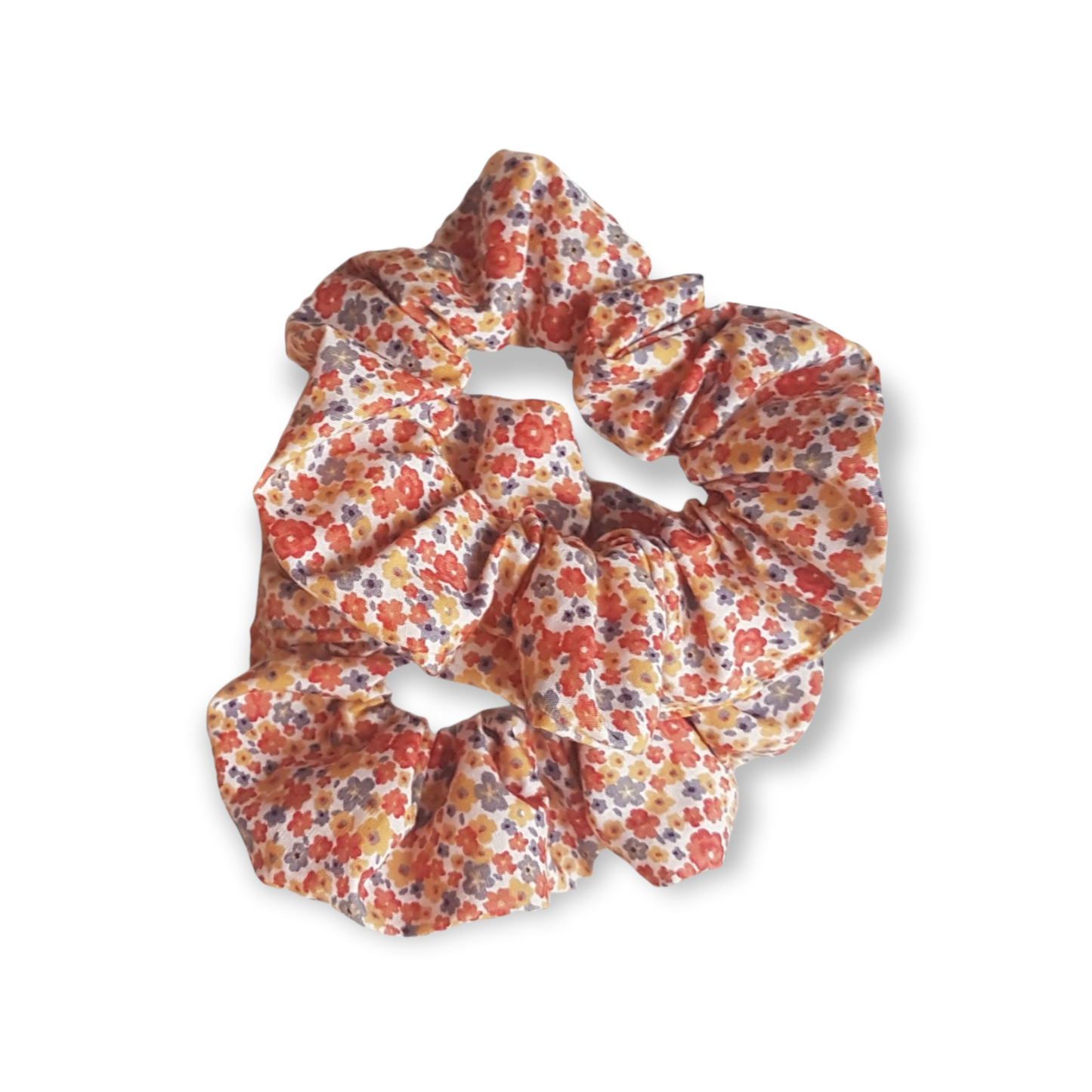 Orange ditsy scrunchies