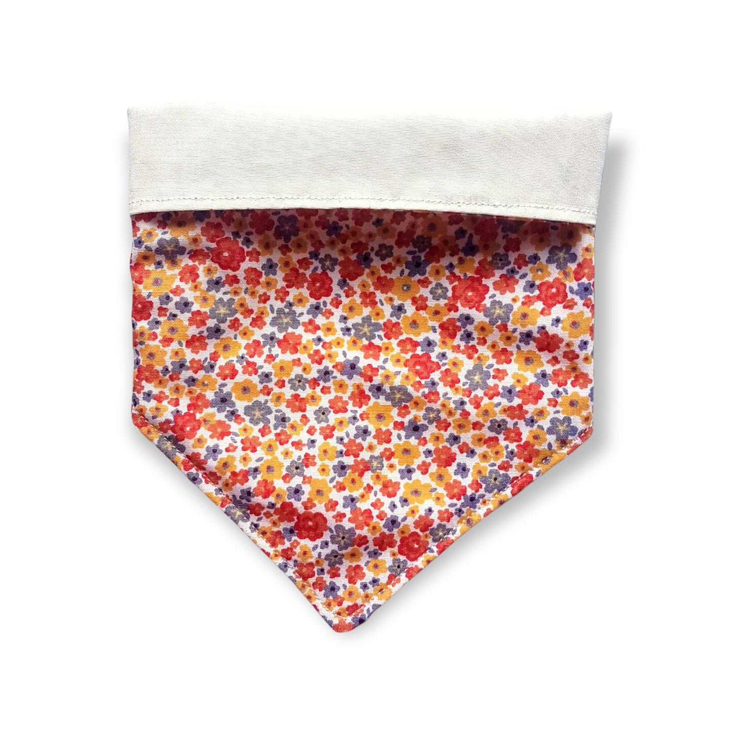 Orange ditsy clip on dog bandana