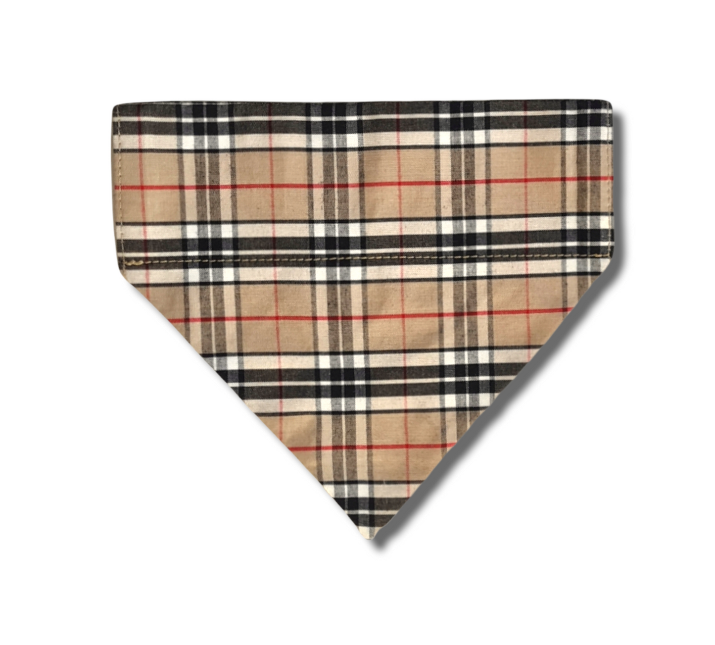 Classic beige tartan/cream plaid Dog Bandana