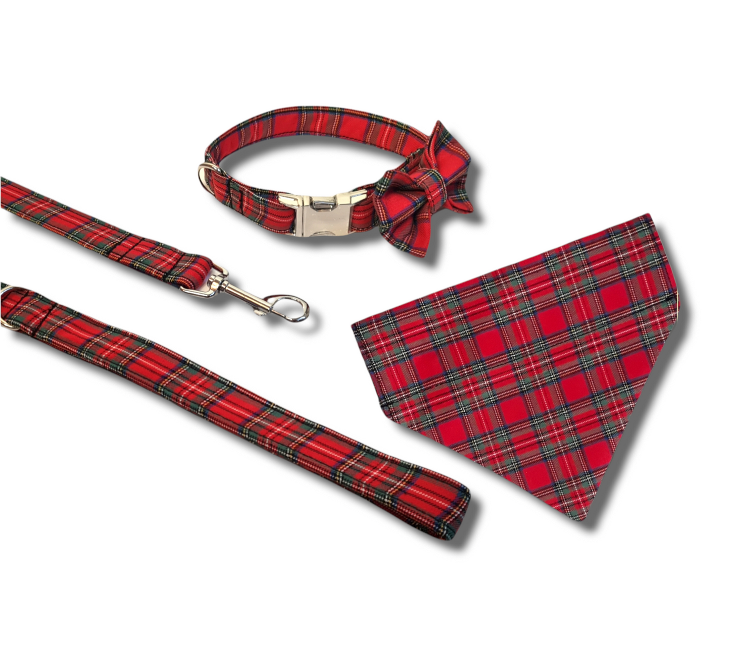 Red and Black Tartan Collar/Lead