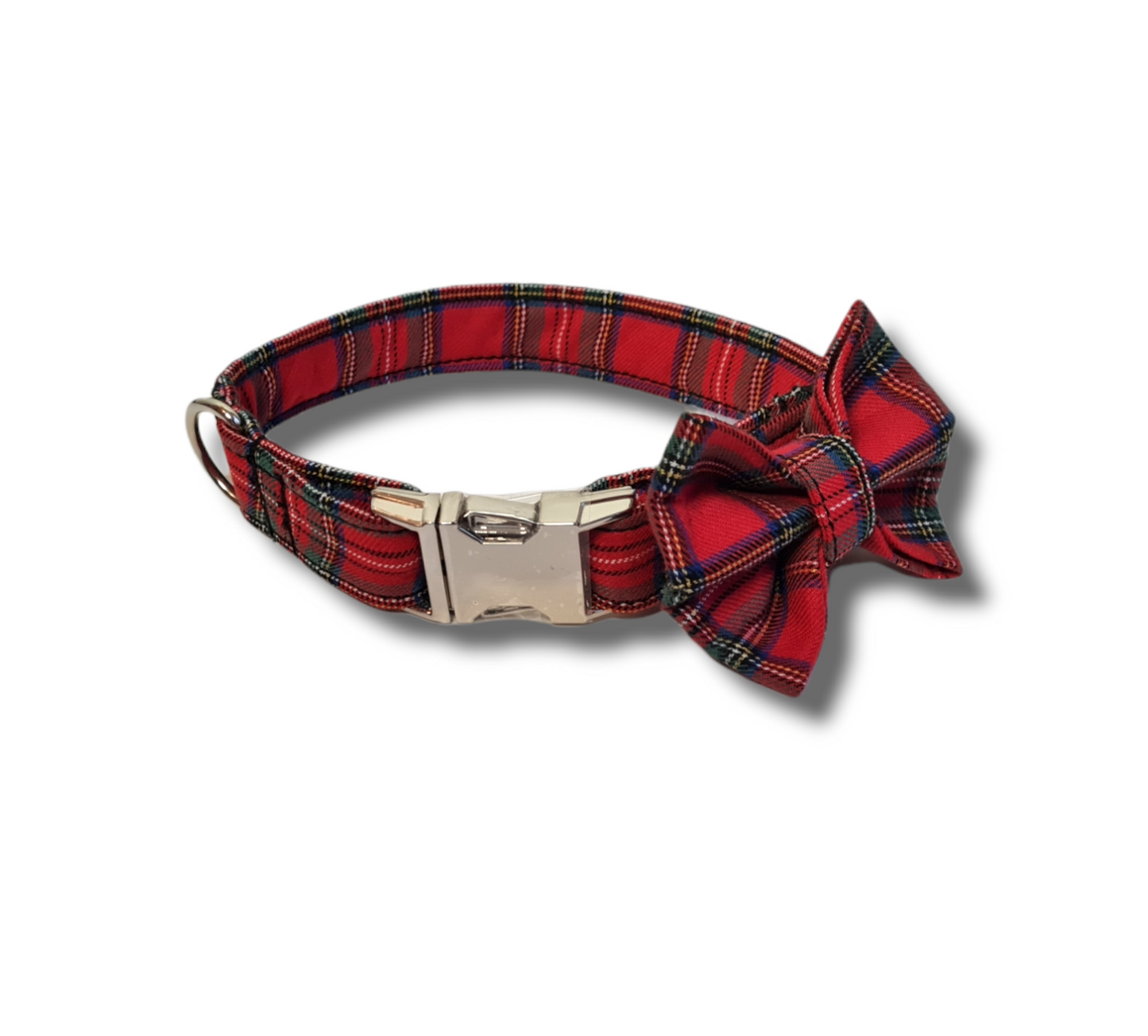 Red and Black Tartan Dog Bow Tie