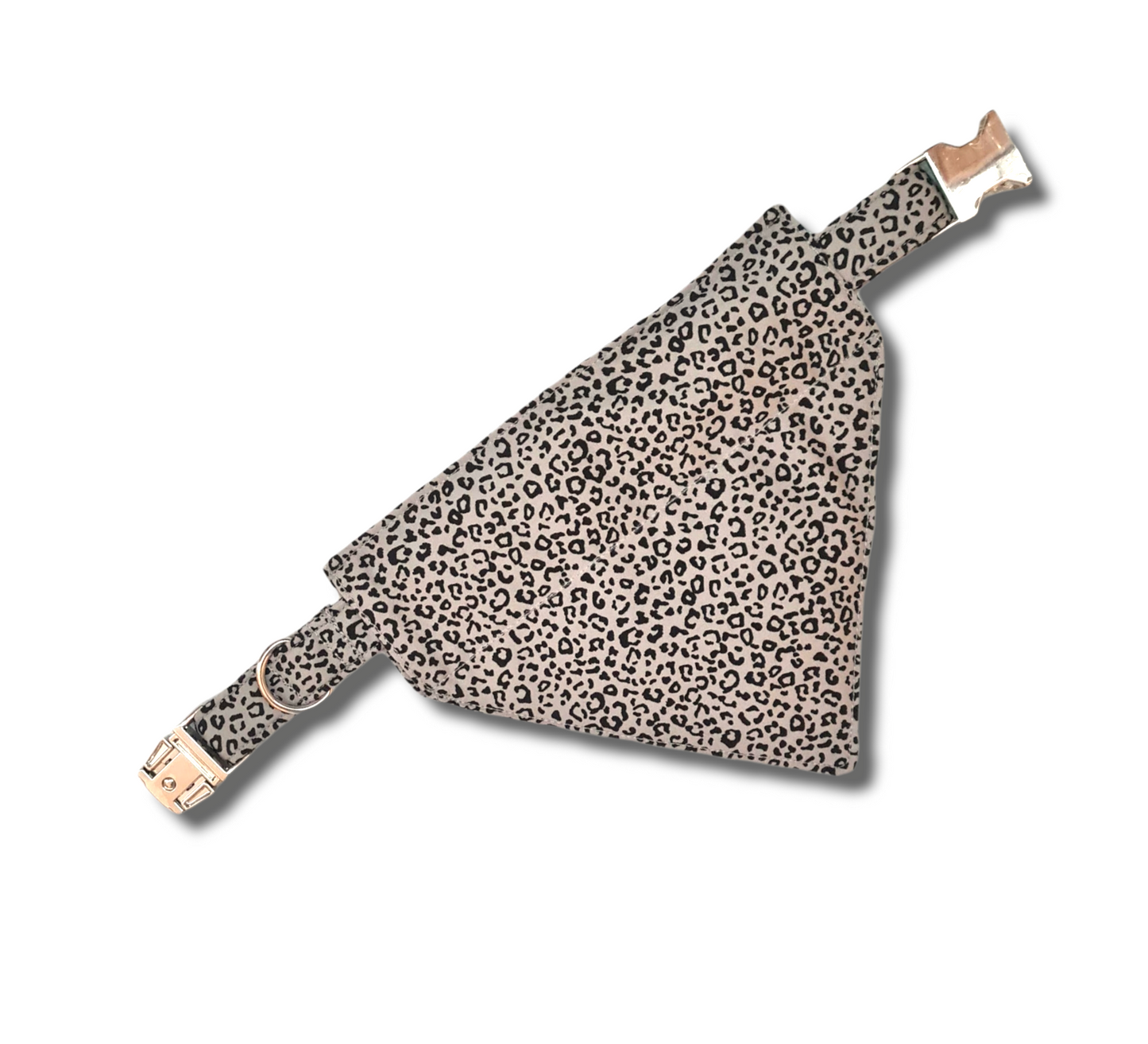 Silver Leopard print dog bandana