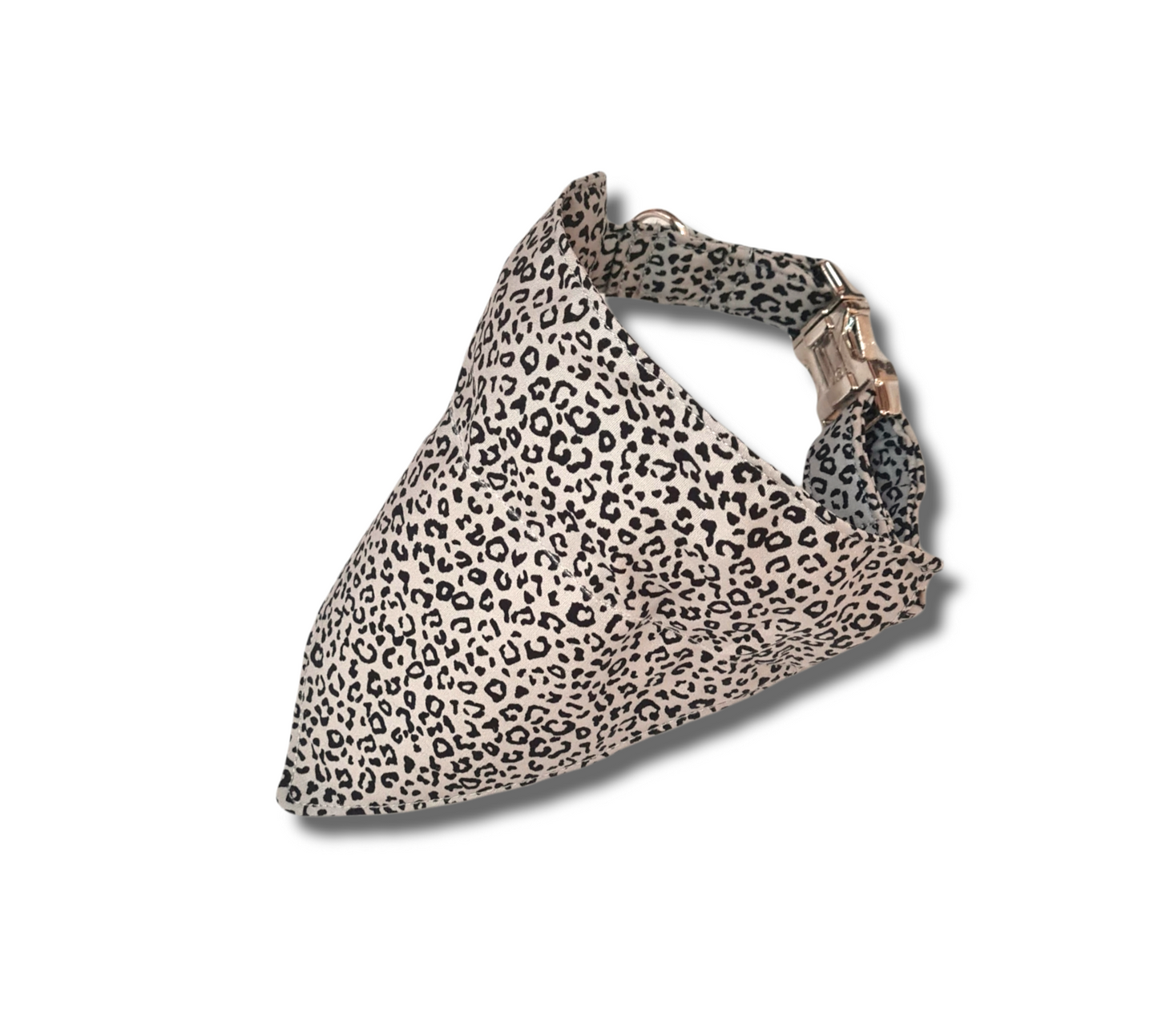 Silver Leopard print dog bandana