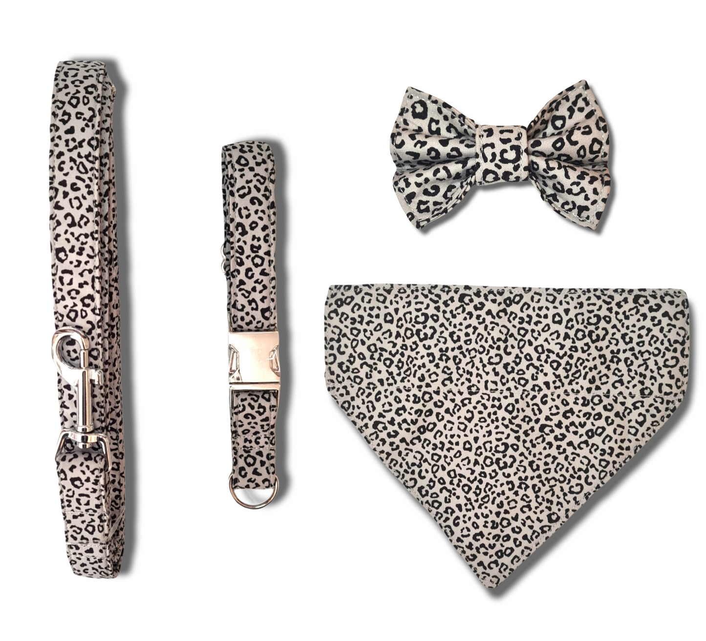 Silver Leopard print dog bandana