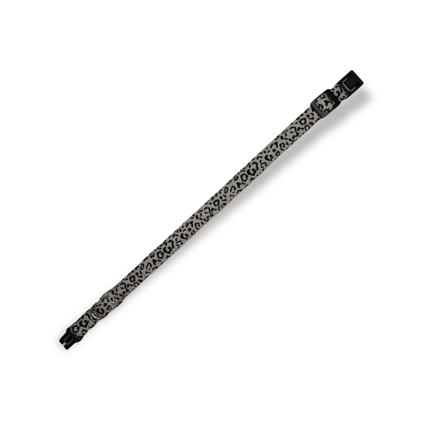 Cat collar silver leopard print