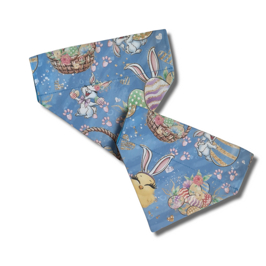 Easter dog bandana with Easter bunny chick's and eggs!