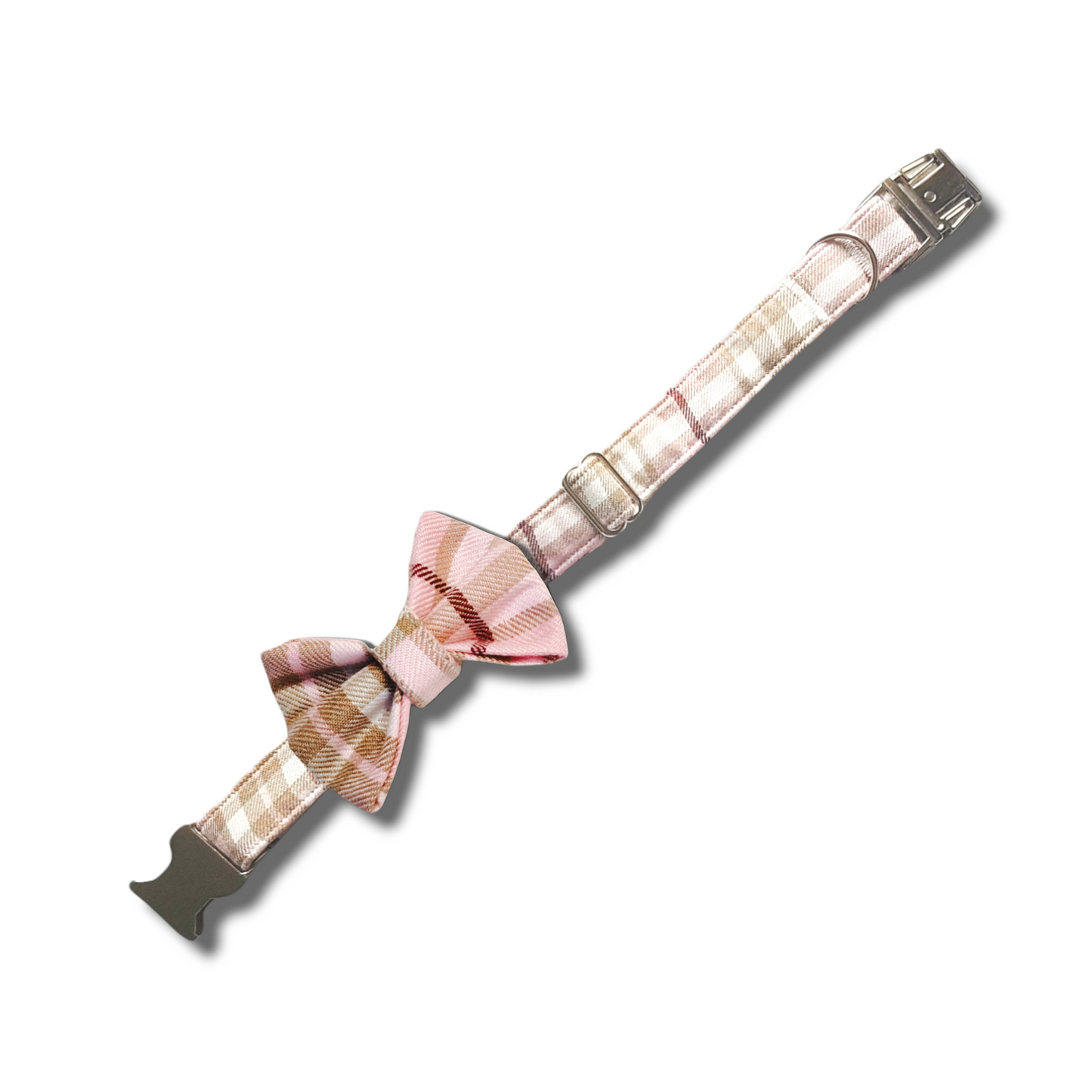 Pink Tartan Dog Bow Tie