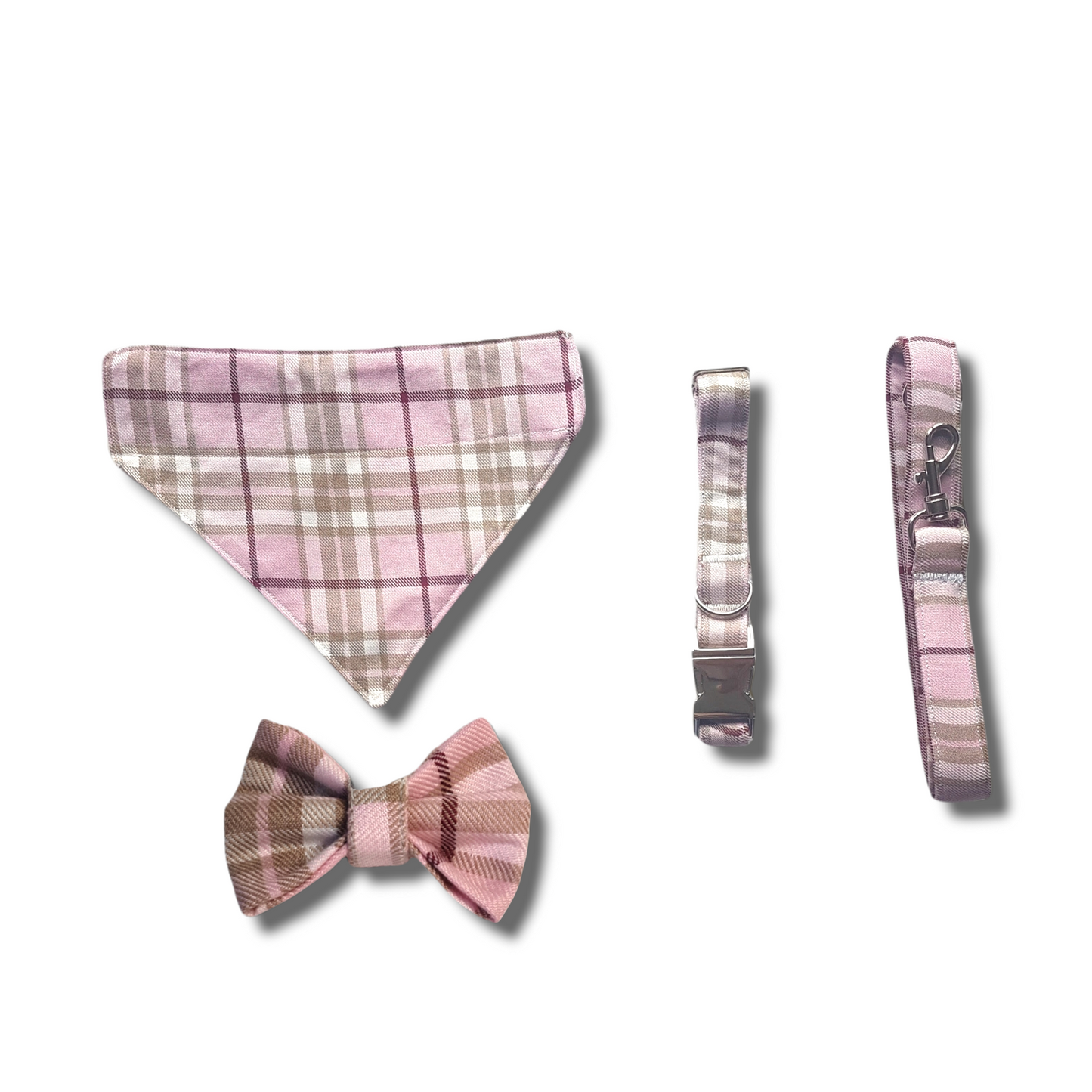 Pink tartan Dog Bandana