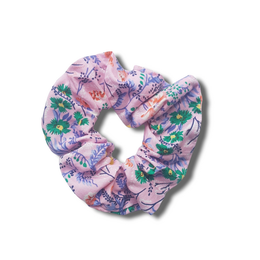 Pink Floral scrunchies