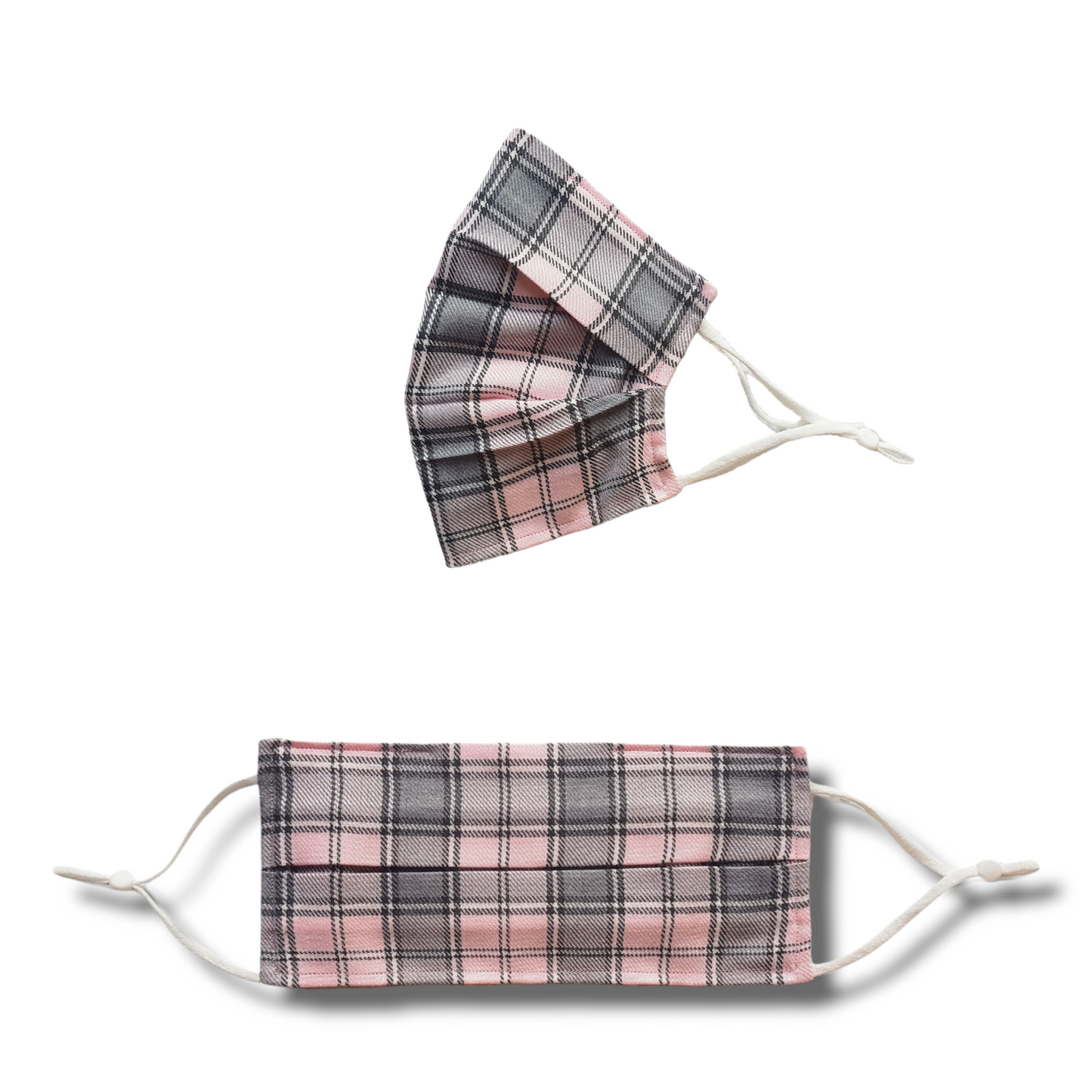 Pink tartan/plaid face mask