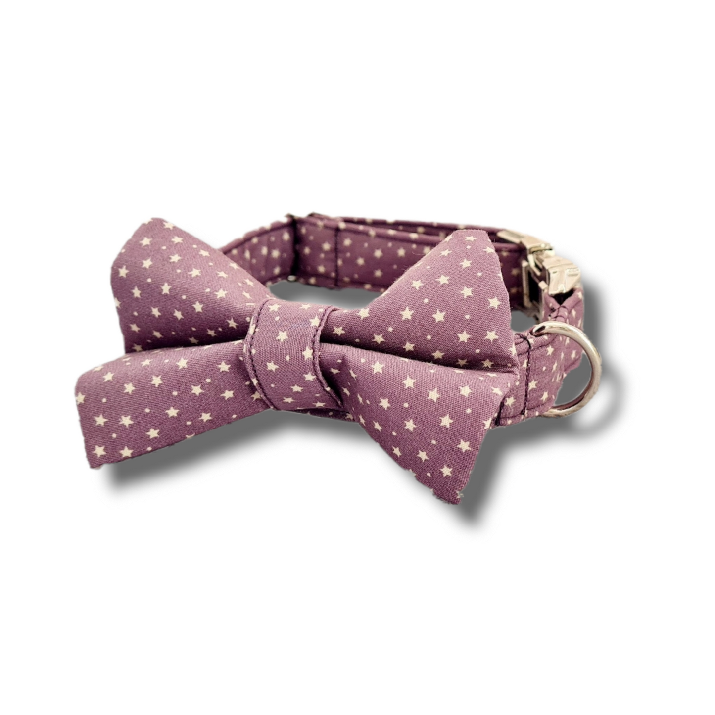 Small star and dots print dog collar, tiny stars