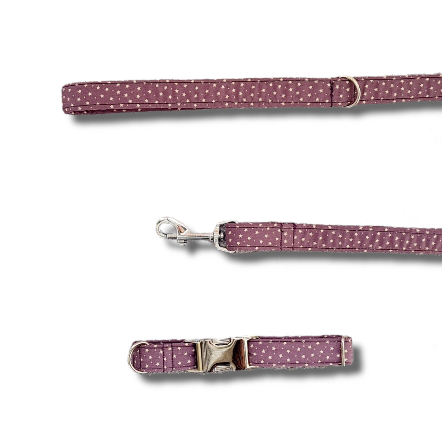 Small star and dots print dog collar, tiny stars