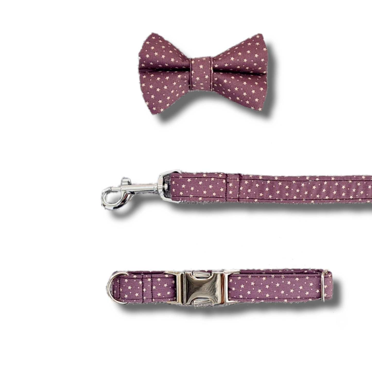 Small star and dots print dog lead, tiny stars