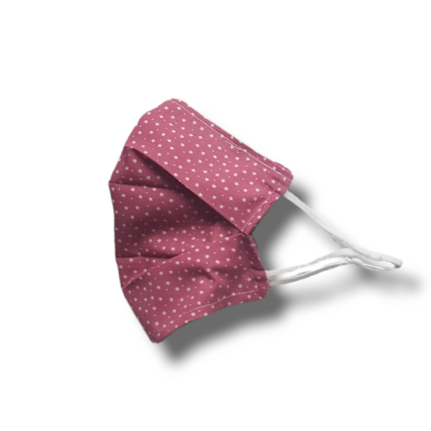 Tiny stars and dots face mask. Washable and reusable with filter pocket. Adjustable elastic ear loops with toggle adjustment.