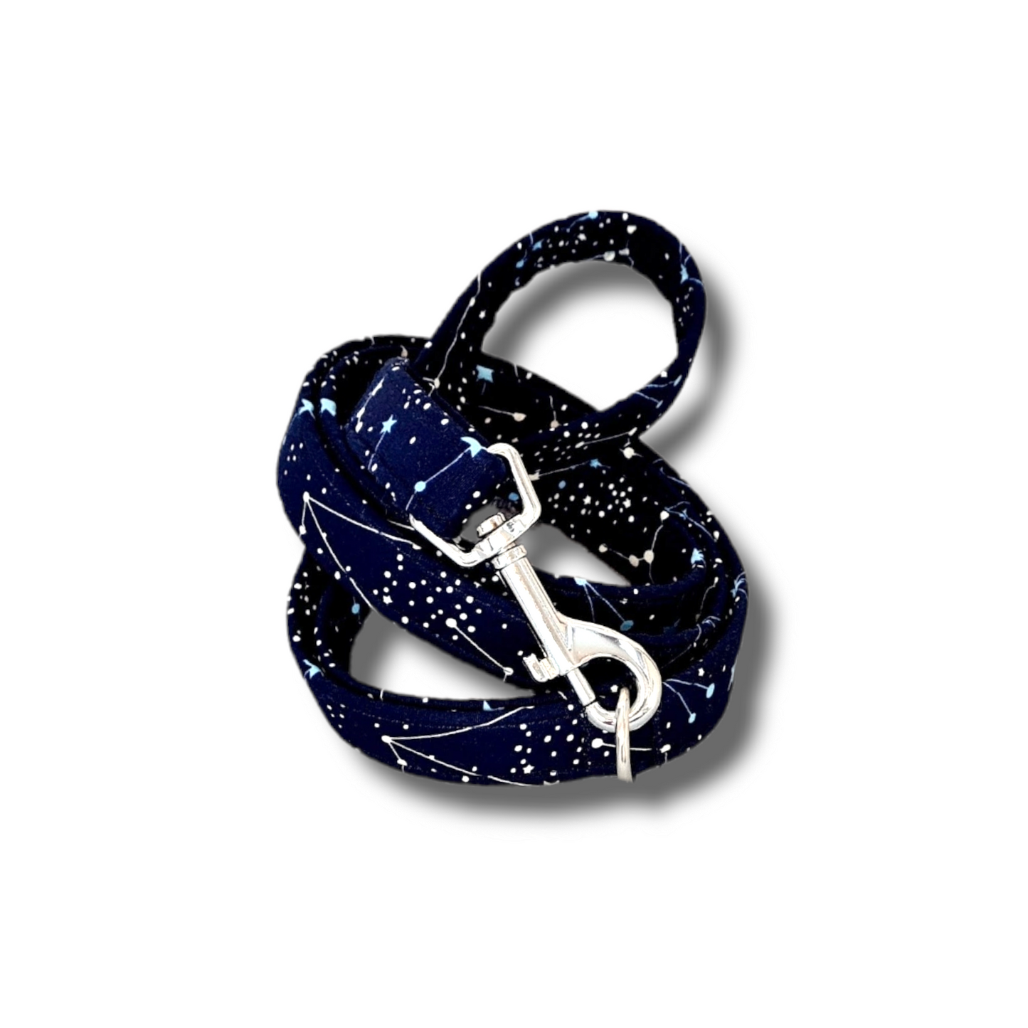 Celestial and constellations print dog collar/lead navy blue