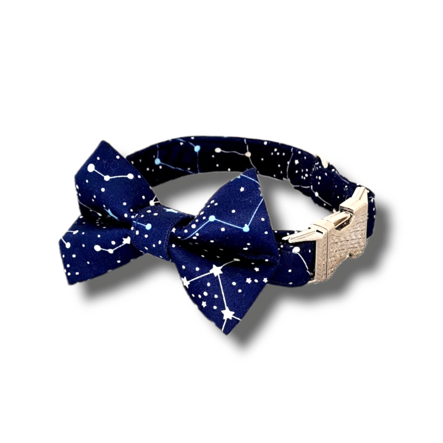 Celestial and constellations print dog collar/lead navy blue