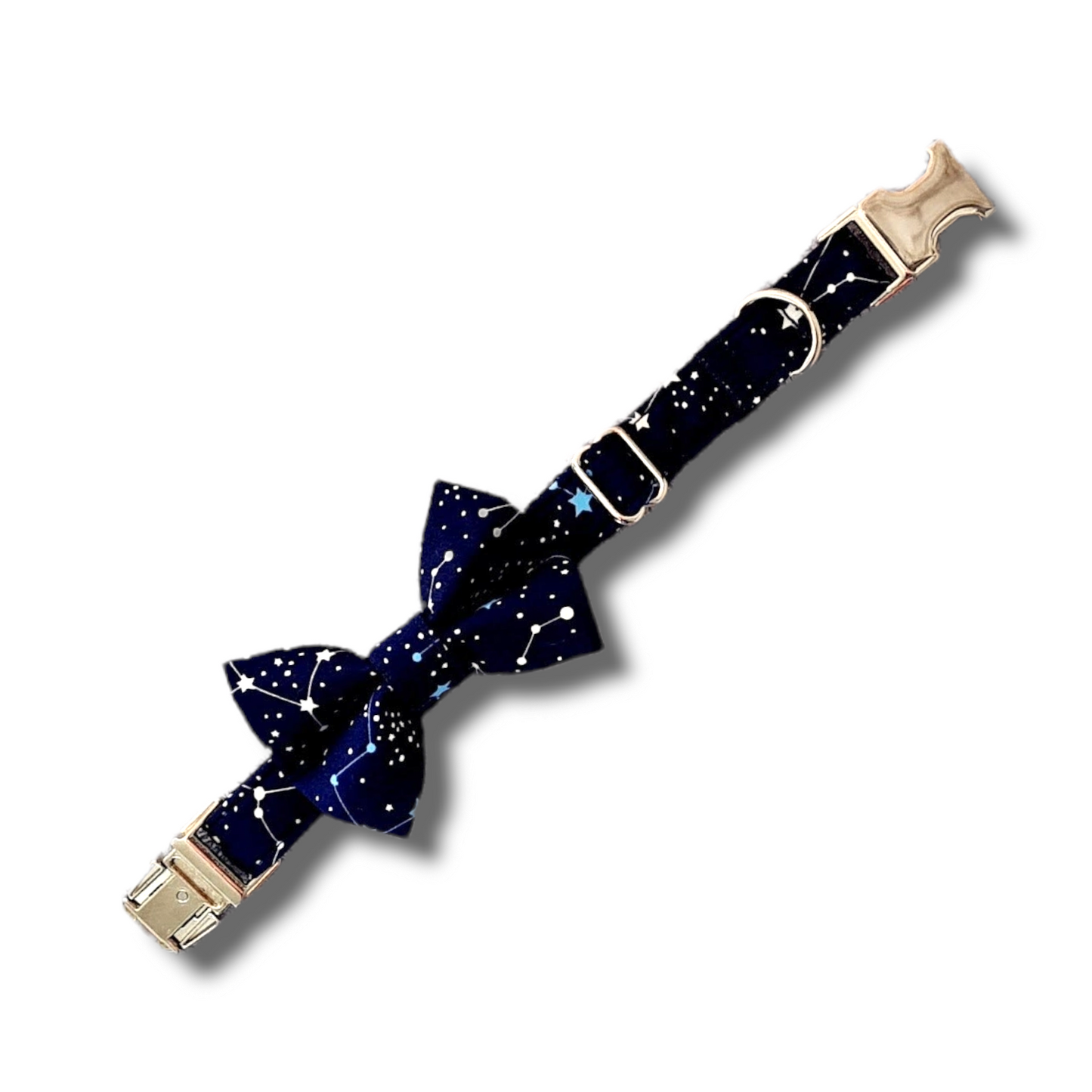 Celestial and constellations print dog collar/lead navy blue