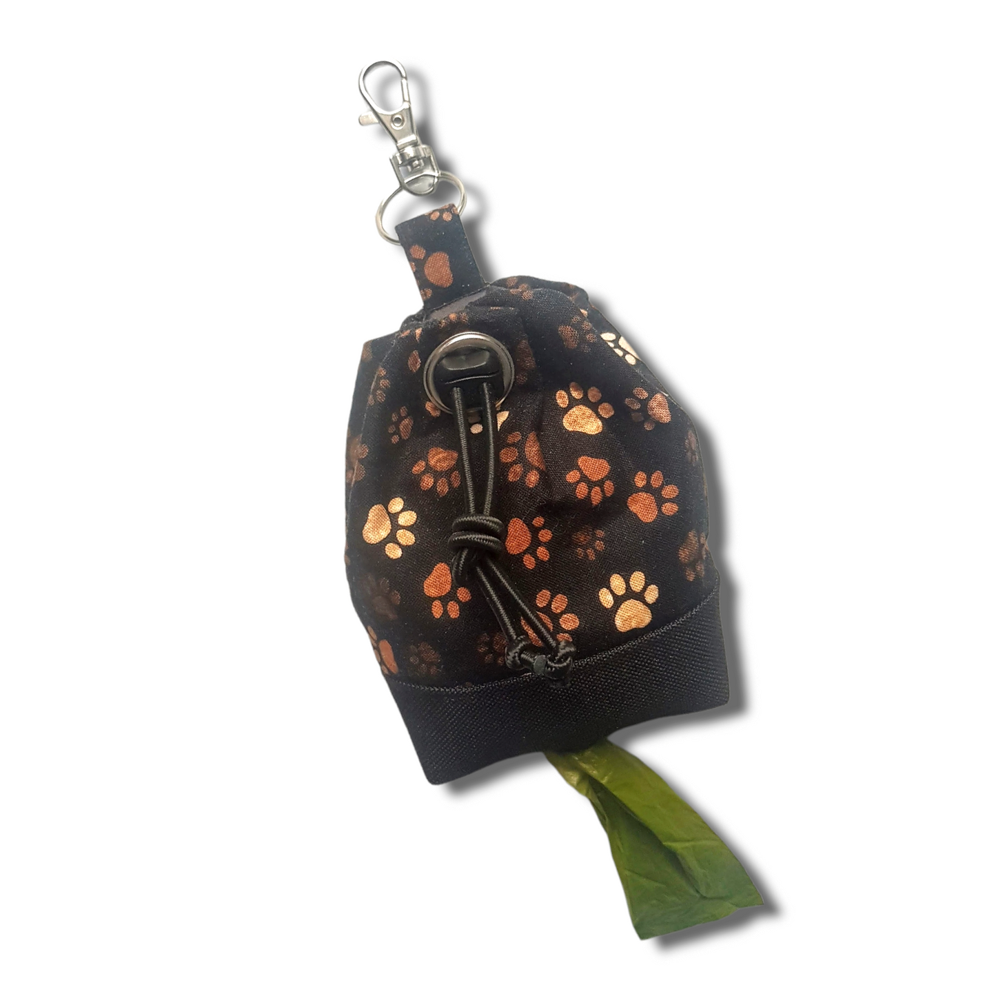 Dog treat bag with poo bag holder compartment