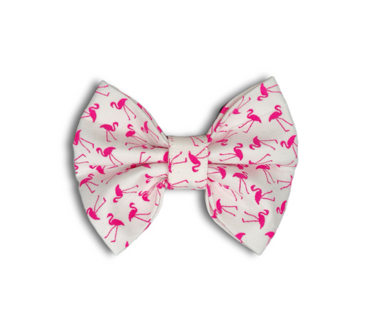 Pink Flamingo Print Dog Bow Tie