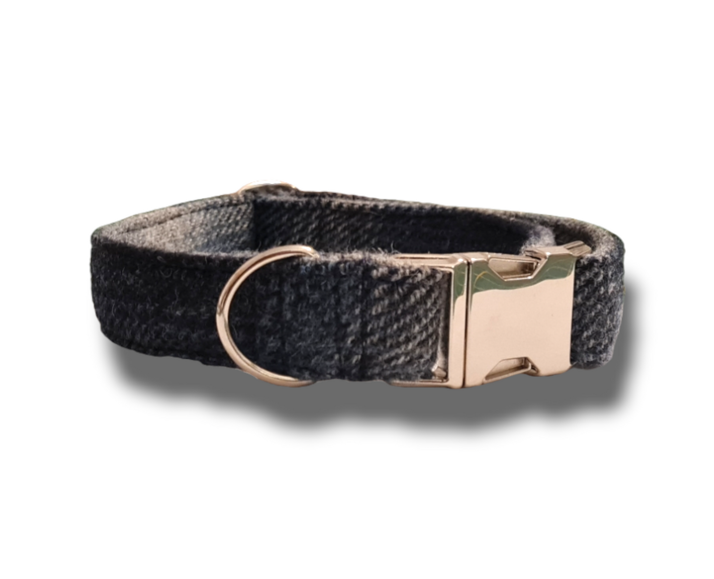 Blue gradient Wool Herringbone Dog Collar