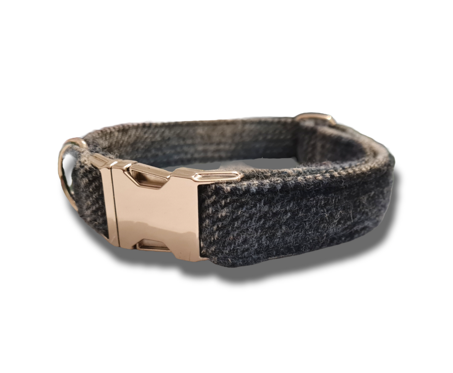 Blue gradient Wool Herringbone Dog Collar