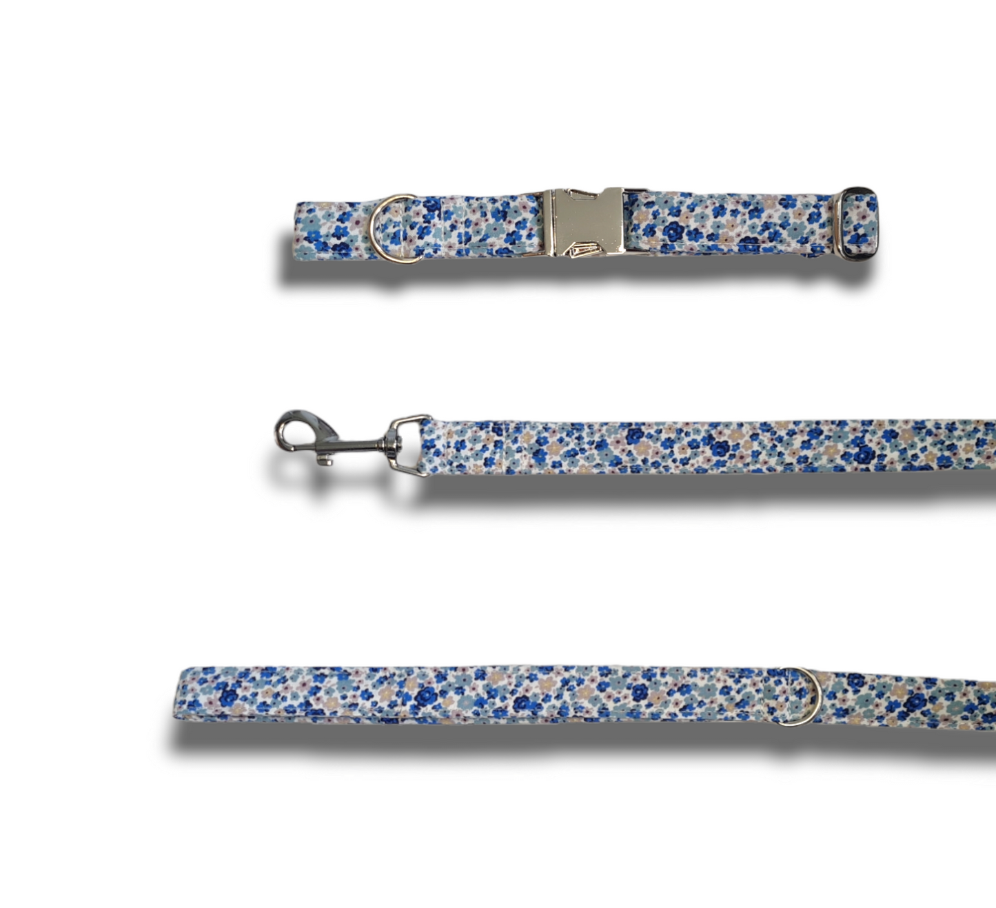 Blue Ditsy Dog collar/lead